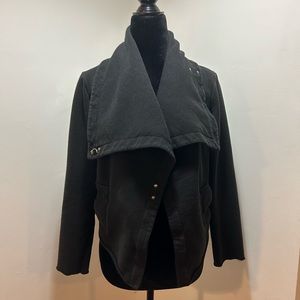Crop moto style jersey jacket